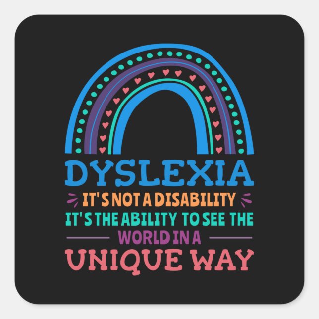 Dyslexia Awareness Dyslexic Square Sticker (Front)