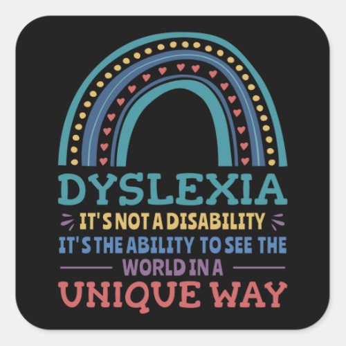 Dyslexia Awareness Dyslexic Square Sticker