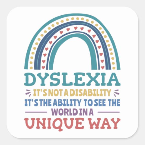 Dyslexia Awareness Dyslexic Square Sticker