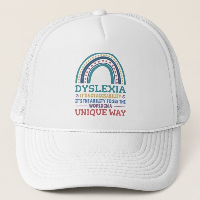 Dyslexia Awareness Dyslexic Trucker Hat (Front)
