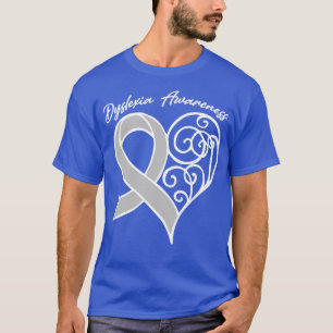 Dyslexia Awareness Heart Ribbon Gift Valentines Da T-Shirt