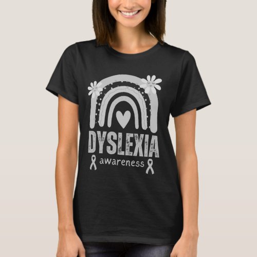 Dyslexia Awareness Month Groovy Rainbow Disability T_Shirt