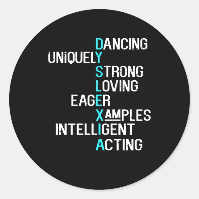 Dyslexia Awareness month, october Classic Round Sticker (Front)