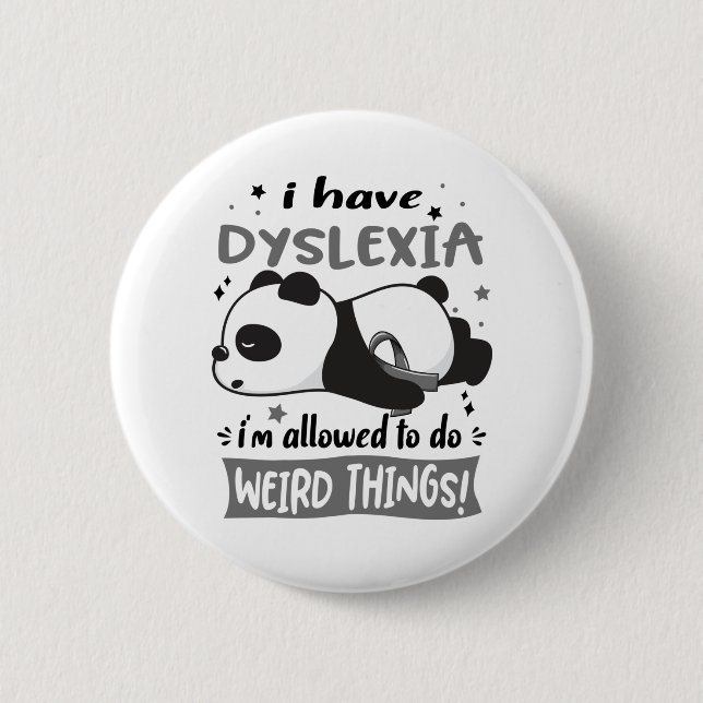 Dyslexia Awareness Month Ribbon Gifts Button (Front)