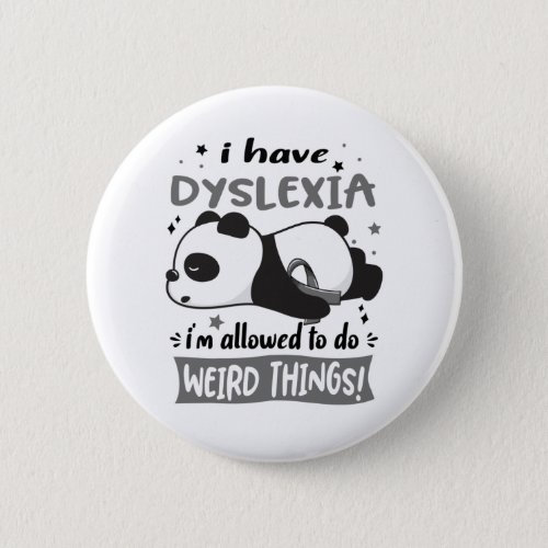 Dyslexia Awareness Month Ribbon Gifts Button