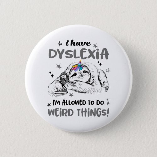 Dyslexia Awareness Month Ribbon Gifts Button