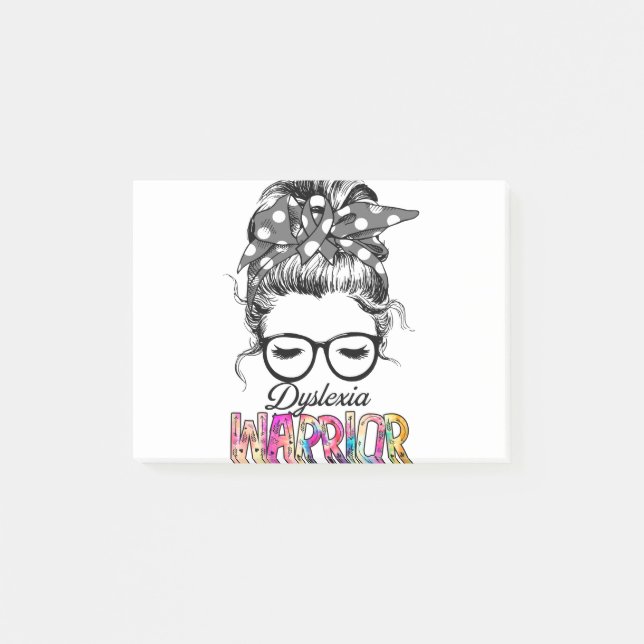 Dyslexia Awareness Month Ribbon Gifts Post-it Notes (Front)