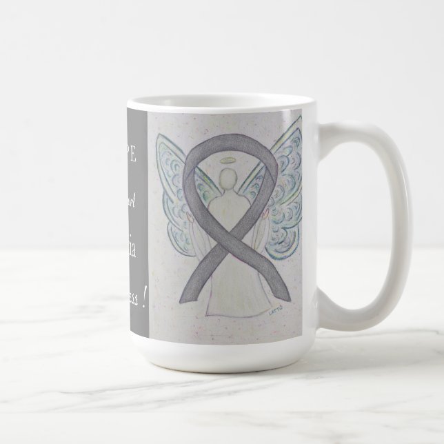 Dyslexia Awareness Ribbon Angel Custom Mug (Right)