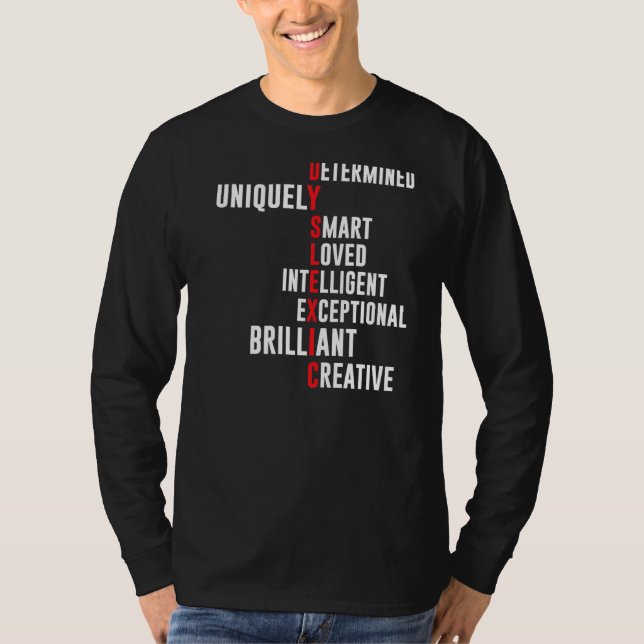 Dyslexia definition, Determined Uniquely Smart Lov T-Shirt (Front)
