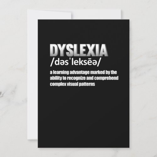 Dyslexia Definition Disability Awareness Therapist Thank You Card