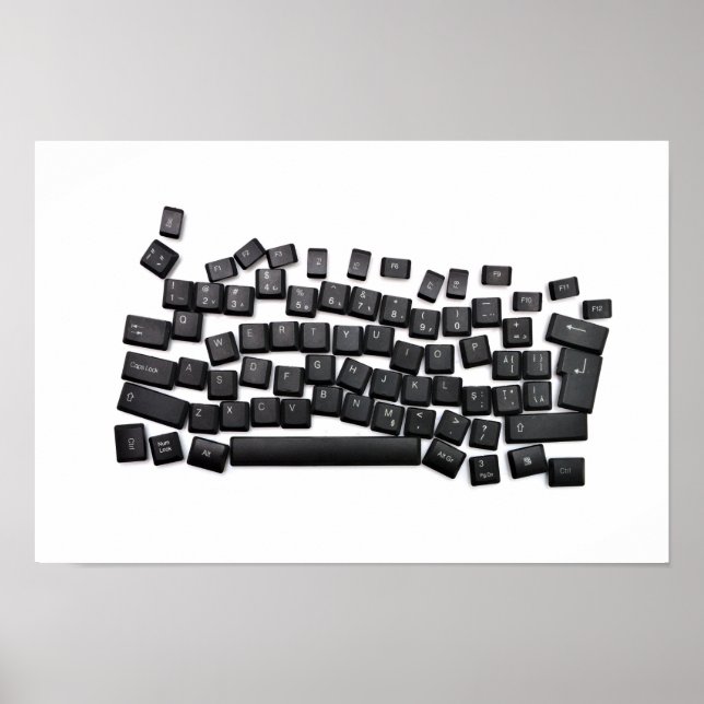 dyslexia keyboard computer letter button read writ poster (Front)