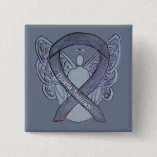 Dyslexia Silver Awareness Ribbon Angel Custom Pins