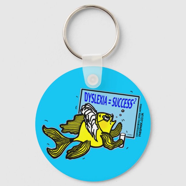 Dyslexia Teacher Fish ~ Dyslexic success Keychain (Front)