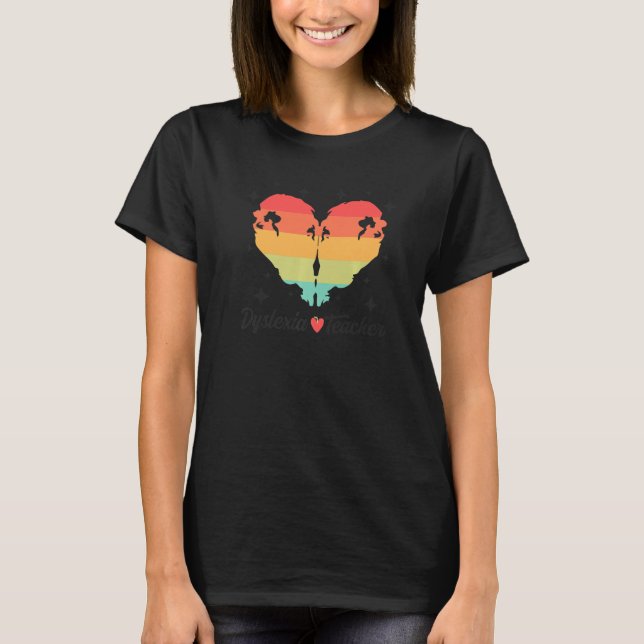 Dyslexia Teacher Heart Dyslexia Therapist T-Shirt (Front)