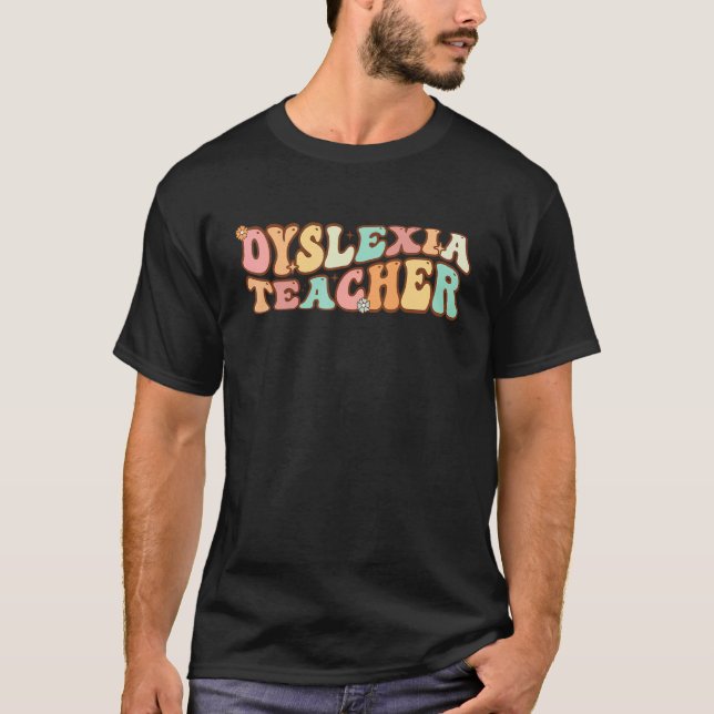 Dyslexia Teacher Retro Vintage Dyslexia Therapist  T-Shirt (Front)