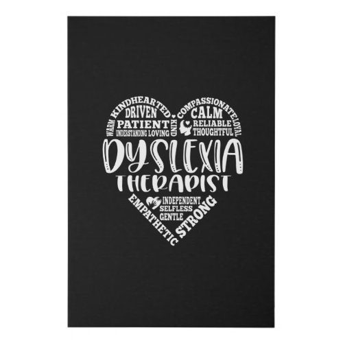 Dyslexia Therapist dyslexia dyslexic Faux Canvas Print