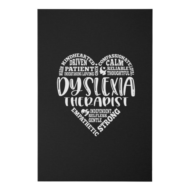 Dyslexia Therapist, dyslexia, dyslexic Faux Canvas Print (Front)