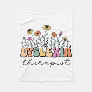 Dyslexia Therapist Retro Dyslexia Awareness For Te Fleece Blanket