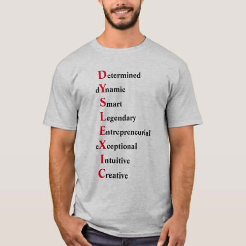 Dyslexic Acrostic Poem_ RED T_Shirt