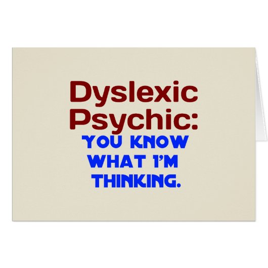 Dyslexic Psychic Cards (Front Horizontal)