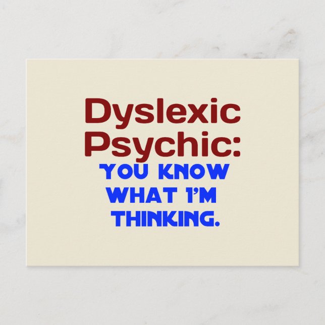 Dyslexic Psychic Postcard (Front)