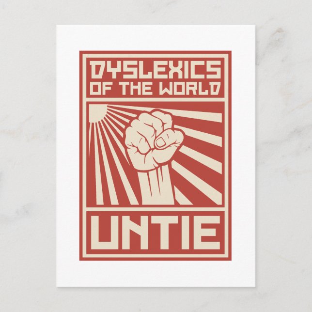 Dyslexics of the World UNTIE Postcard (Front)