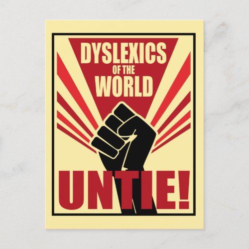 Dyslexics of the world untie soviet propaganda postcard