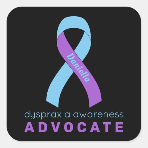 Dyspraxia Advocate Black Square Sticker