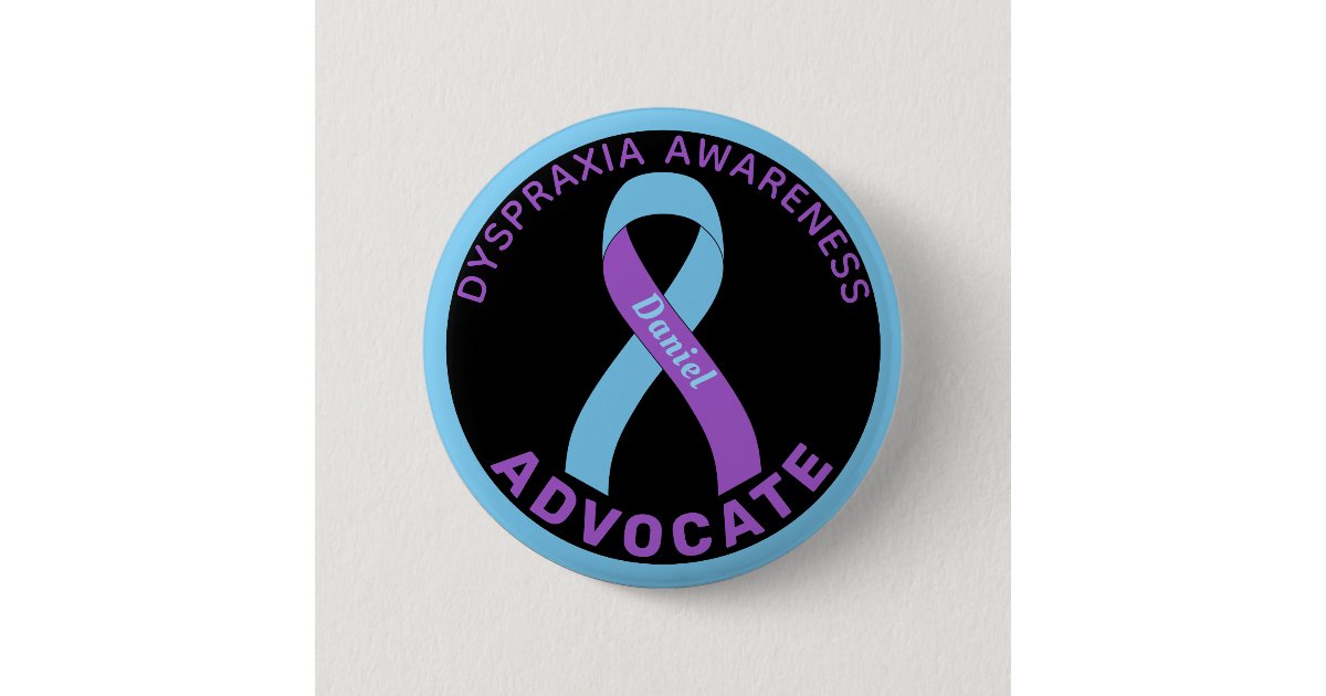 Dyspraxia Awareness Advocate Ribbon Black Button | Zazzle