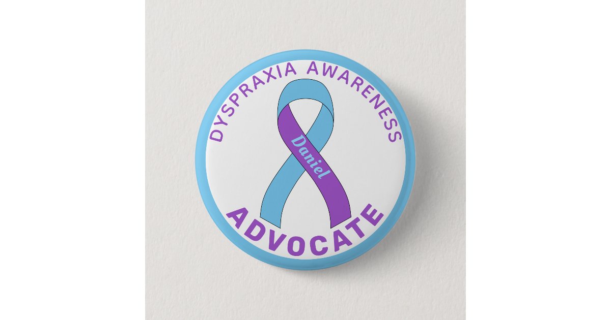 Dyspraxia Awareness Advocate Ribbon White Button | Zazzle