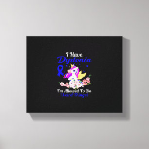 Dystonia Awareness Funny Unicorn Friend Family Sup Canvas Print