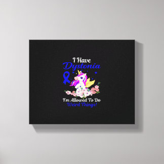 Dystonia Awareness Funny Unicorn Friend Family Sup Canvas Print