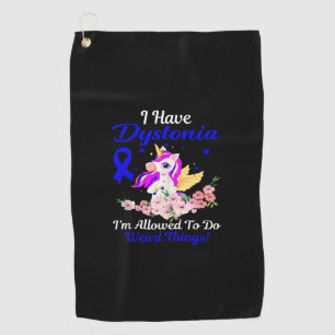 Dystonia Awareness Funny Unicorn Friend Family Sup Golf Towel