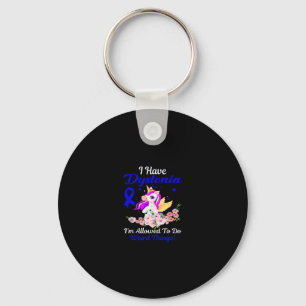 Dystonia Awareness Funny Unicorn Friend Family Sup Keychain