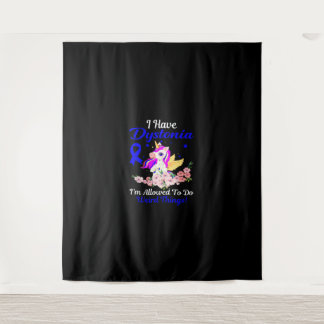 Dystonia Awareness Funny Unicorn Friend Family Sup Tapestry