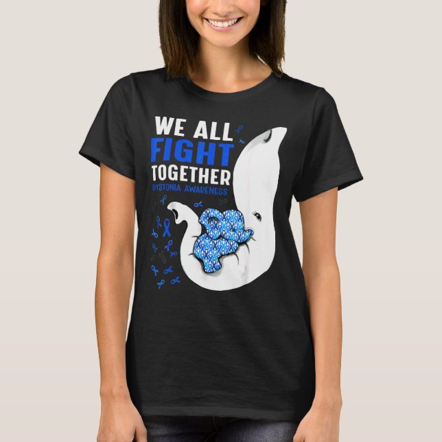 Dystonia Awareness We All Fight Together Elephant T-Shirt (Front)