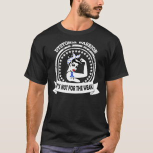 Dystonia Warrior  Blue Ribbon Messy Bun Awareness T-Shirt
