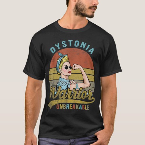 Dystonia Warrior Unbreakable Awareness Vintage  T_Shirt