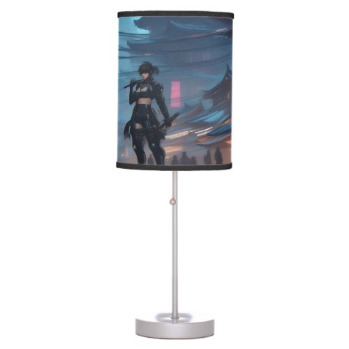 DYSTOPIA CYBER PUNK FEMALE WARRIOR TABLE LAMP