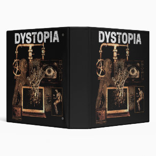 Dystopia - Techno-Dystopian Streetwear Design 3 Ring Binder