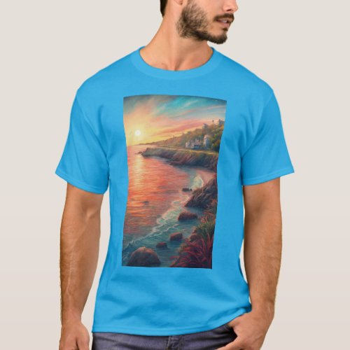 dystopian coastal sea landscape T_Shirt