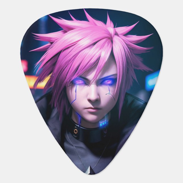 Dystopian Cyberpunk Sci-Fi Future Street Punk 01 Guitar Pick (Front)