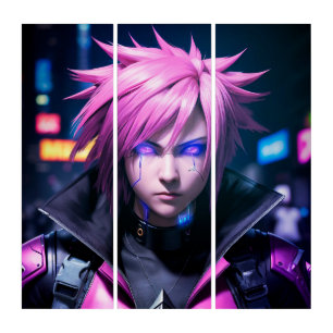 Dystopian Cyberpunk Sci-Fi Future Street Punk 01 Triptych