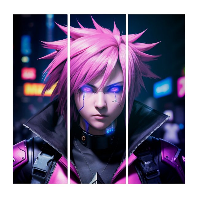 Dystopian Cyberpunk Sci-Fi Future Street Punk 01 Triptych (Front)