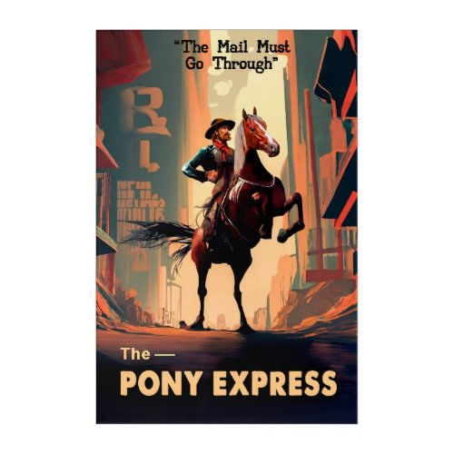 Dystopian Pony Express Rider 2057 Acrylic Print