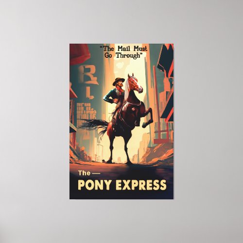 Dystopian Pony Express Rider 2057 Canvas Print