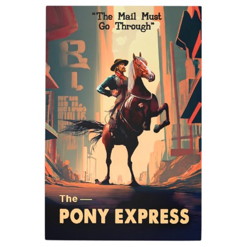 Dystopian Pony Express Rider 2057 Metal Print