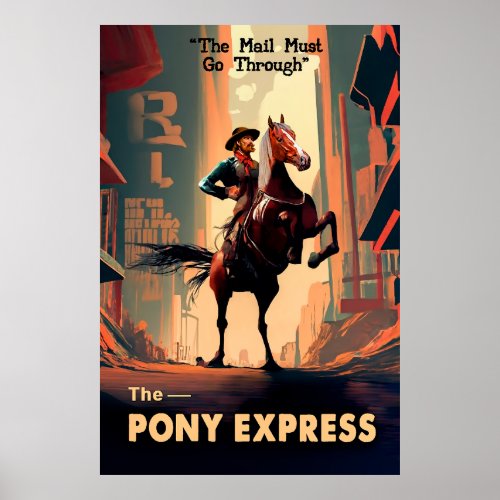 Dystopian Pony Express Rider 2057 Poster