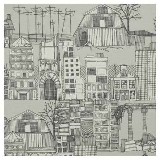 dystopian toile mono fabric