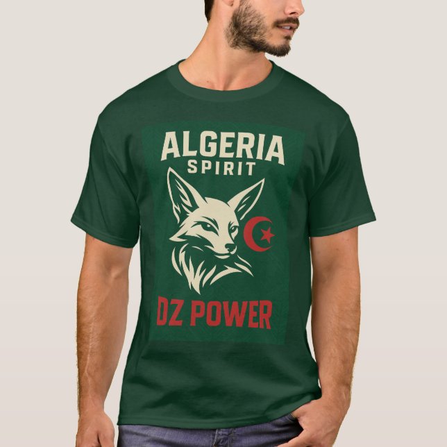 DZ POWER – Algeria Spirit Fennec Design T-Shirt (Front)